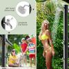 imageGoplus 10 Gallon Solar Heated Outdoor Shower 72 FT Freestanding Garden Pool Shower with Rotating Shower Head Temperature Adjustment ampamp Foot Shower for Outside Backyard Beach SilverBlack