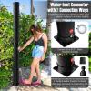 imageGoplus 10 Gallon Solar Heated Outdoor Shower 72 FT Freestanding Garden Pool Shower with Rotating Shower Head Temperature Adjustment ampamp Foot Shower for Outside Backyard Beach SilverBlack