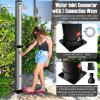 imageGoplus 10 Gallon Solar Heated Outdoor Shower 72 FT Freestanding Garden Pool Shower with Rotating Shower Head Temperature Adjustment ampamp Foot Shower for Outside Backyard Beach SilverSilver