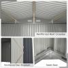 imageGoplus 12 x 98 FT Outdoor Storage Shed AllWeather ampamp Rustproof Galvanized Metal Utility Tool Shed wLockable Door Pitched Roof Windows Backyard Lawn Garden Storage House for Bike Tool Lawnmower