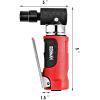 imageGoplus 14inch Angle Air Die Grinder 20000 RPM Free Speed w 14quot 18quot Collets and 2 Wrenches RedBlack
