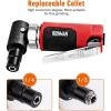 imageGoplus 14inch Angle Air Die Grinder 20000 RPM Free Speed w 14quot 18quot Collets and 2 Wrenches RedBlack