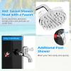 imageGoplus 159 Gallon Solar Heated Outdoor Shower 75 FT Freestanding Outdoor Shower with Shower Head and Foot Shower Tap for Outdoor Backyard Poolside Beach Pool Garden Black