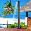imageGoplus 159 Gallon Solar Heated Outdoor Shower 75 FT Freestanding Outdoor Shower with Shower Head and Foot Shower Tap for Outdoor Backyard Poolside Beach Pool Garden Black