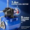 imageGoplus 16HP Shallow Well Pump with Pressure Tank 1000GPH5Gal Automatic Water Booster Jet Pump for Water Supply System Irrigation Water Pump for Home Garden ampamp Lawn 1200W BlueBlue