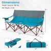 imageGoplus 3 Person Camping Chair for Adults Low Outdoor Folding Oversized Couch Chair wCup Holders ampamp Thick Padding HeavyDuty Lawn Chair for Beach Picnic Travel Supports 900 LBS 3Person SeatBlue