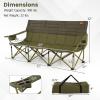 imageGoplus 3 Person Camping Chair for Adults Low Outdoor Folding Oversized Couch Chair wCup Holders ampamp Thick Padding HeavyDuty Lawn Chair for Beach Picnic Travel Supports 900 LBS 3Person SeatGreen