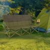 imageGoplus 3 Person Camping Chair for Adults Low Outdoor Folding Oversized Couch Chair wCup Holders ampamp Thick Padding HeavyDuty Lawn Chair for Beach Picnic Travel Supports 900 LBS 3Person SeatGreen