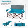 imageGoplus 3 Person Camping Chair for Adults Low Outdoor Folding Oversized Couch Chair wCup Holders ampamp Thick Padding HeavyDuty Lawn Chair for Beach Picnic Travel Supports 900 LBS 3Person SeatBlue