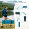 imageGoplus 3 Person Camping Chair for Adults Low Outdoor Folding Oversized Couch Chair wCup Holders ampamp Thick Padding HeavyDuty Lawn Chair for Beach Picnic Travel Supports 900 LBS 3Person SeatBlue