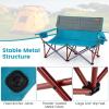 imageGoplus 3 Person Camping Chair for Adults Low Outdoor Folding Oversized Couch Chair wCup Holders ampamp Thick Padding HeavyDuty Lawn Chair for Beach Picnic Travel Supports 900 LBS 3Person SeatBlue