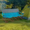 imageGoplus 3 Person Camping Chair for Adults Low Outdoor Folding Oversized Couch Chair wCup Holders ampamp Thick Padding HeavyDuty Lawn Chair for Beach Picnic Travel Supports 900 LBS 3Person SeatBlue