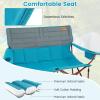 imageGoplus 3 Person Camping Chair for Adults Low Outdoor Folding Oversized Couch Chair wCup Holders ampamp Thick Padding HeavyDuty Lawn Chair for Beach Picnic Travel Supports 900 LBS 3Person SeatBlue