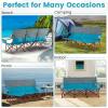 imageGoplus 3 Person Camping Chair for Adults Low Outdoor Folding Oversized Couch Chair wCup Holders ampamp Thick Padding HeavyDuty Lawn Chair for Beach Picnic Travel Supports 900 LBS 3Person SeatBlue