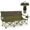imageGoplus 3 Person Camping Chair for Adults Low Outdoor Folding Oversized Couch Chair wCup Holders ampamp Thick Padding HeavyDuty Lawn Chair for Beach Picnic Travel Supports 900 LBS 3Person SeatGreen