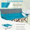 imageGoplus 3 Person Camping Chair for Adults Low Outdoor Folding Oversized Couch Chair wCup Holders ampamp Thick Padding HeavyDuty Lawn Chair for Beach Picnic Travel Supports 900 LBS 3Person SeatBlue