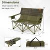 imageGoplus 3 Person Camping Chair for Adults Low Outdoor Folding Oversized Couch Chair wCup Holders ampamp Thick Padding HeavyDuty Lawn Chair for Beach Picnic Travel Supports 900 LBS 3Person SeatGreen