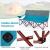 imageGoplus 3 Person Camping Chair for Adults Low Outdoor Folding Oversized Couch Chair wCup Holders ampamp Thick Padding HeavyDuty Lawn Chair for Beach Picnic Travel Supports 900 LBS 3Person SeatBlue