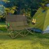 imageGoplus 3 Person Camping Chair for Adults Low Outdoor Folding Oversized Couch Chair wCup Holders ampamp Thick Padding HeavyDuty Lawn Chair for Beach Picnic Travel Supports 900 LBS 3Person SeatGreen