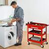 imageGoplus 3 Tier Rolling Tool Cart 330 LBS Capacity Heavy Duty Utility Cart Tool Organizer with Storage Drawer Industrial Commercial Service Tool Cart for Mechanics Garage Warehouse ampamp Repair ShopRed
