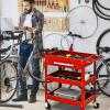 imageGoplus 3 Tier Rolling Tool Cart 330 LBS Capacity Heavy Duty Utility Cart Tool Organizer with Storage Drawer Industrial Commercial Service Tool Cart for Mechanics Garage Warehouse ampamp Repair ShopRed