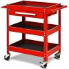 imageGoplus 3 Tier Rolling Tool Cart 330 LBS Capacity Heavy Duty Utility Cart Tool Organizer with Storage Drawer Industrial Commercial Service Tool Cart for Mechanics Garage Warehouse ampamp Repair ShopRed