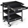 imageGoplus 3 Tier Rolling Tool Cart 330 LBS Capacity Heavy Duty Utility Cart Tool Organizer with Storage Drawer Industrial Commercial Service Tool Cart for Mechanics Garage Warehouse ampamp Repair ShopBlack