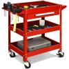 imageGoplus 3 Tier Rolling Tool Cart 330 LBS Capacity Heavy Duty Utility Cart Tool Organizer with Storage Drawer Industrial Commercial Service Tool Cart for Mechanics Garage Warehouse ampamp Repair ShopRed