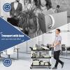 imageGoplus 3Tier Utility Cart HeavyDuty Service Cart wLockable Wheels ampamp Double Handles Sturdy Aluminum Structure 495 LBS Max Load Tool Cart for Office Kitchen Garage 405quot x 195quot x 385quot405 x 195 x 385
