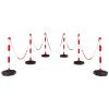 imageGoplus 4 Pack Delineator Post Cone with Fillable Base Traffic Cones Safety Cones for Parking Lot Construction Plastic Stanchion Chain Safety Barriers with 5Ft Link Chains White ampamp RedWhiteRed