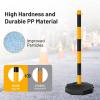 imageGoplus 4 Pack Delineator Post Cone with Fillable Base Traffic Cones Safety Cones for Parking Lot Construction Plastic Stanchion Chain Safety Barriers with 5Ft Link Chains White ampamp RedBlackYellow