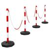 imageGoplus 4 Pack Delineator Post Cone with Fillable Base Traffic Cones Safety Cones for Parking Lot Construction Plastic Stanchion Chain Safety Barriers with 5Ft Link Chains White ampamp RedWhiteRed