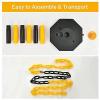 imageGoplus 4 Pack Delineator Post Cone with Fillable Base Traffic Cones Safety Cones for Parking Lot Construction Plastic Stanchion Chain Safety Barriers with 5Ft Link Chains White ampamp RedBlackYellow