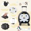 imageGoplus 4 Piece Kids Luggage Set 14 Carryon Hardside Spinner Luggage w 10 Backpack Neck Pillow Luggage Tag Toddler Travel Rolling Suitcase for Boy Girl Children Black PenguinBlack Penguin
