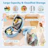 imageGoplus 4 Piece Kids Luggage Set 14 Carryon Hardside Spinner Luggage w 10 Backpack Neck Pillow Luggage Tag Toddler Travel Rolling Suitcase for Boy Girl Children Black PenguinBlue Mermaid