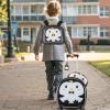 imageGoplus 4 Piece Kids Luggage Set 14 Carryon Hardside Spinner Luggage w 10 Backpack Neck Pillow Luggage Tag Toddler Travel Rolling Suitcase for Boy Girl Children Black PenguinBlack Penguin