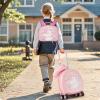 imageGoplus 4 Piece Kids Luggage Set 14 Carryon Hardside Spinner Luggage w 10 Backpack Neck Pillow Luggage Tag Toddler Travel Rolling Suitcase for Boy Girl Children Black PenguinPink Horse
