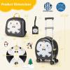 imageGoplus 4 Piece Kids Luggage Set 14 Carryon Hardside Spinner Luggage w 10 Backpack Neck Pillow Luggage Tag Toddler Travel Rolling Suitcase for Boy Girl Children Black PenguinBlack Penguin