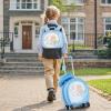 imageGoplus 4 Piece Kids Luggage Set 14 Carryon Hardside Spinner Luggage w 10 Backpack Neck Pillow Luggage Tag Toddler Travel Rolling Suitcase for Boy Girl Children Black PenguinBlue Mermaid