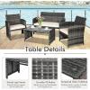 imageGoplus 4Piece Rattan Patio Furniture Set Outdoor Wicker Conversation Sofa with Weather Resistant Cushions and Tempered Glass Tabletop for Lawn Backyard Pool Garden WhiteBlack WickerBeige