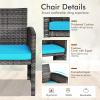 imageGoplus 4Piece Rattan Patio Furniture Set Outdoor Wicker Conversation Sofa with Weather Resistant Cushions and Tempered Glass Tabletop for Lawn Backyard Pool Garden WhiteBlack WickerTurquoise