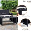 imageGoplus 4Piece Rattan Patio Furniture Set Outdoor Wicker Conversation Sofa with Weather Resistant Cushions and Tempered Glass Tabletop for Lawn Backyard Pool Garden WhiteBlack WickerWhiteblack Wicker