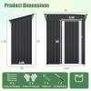 imageGoplus 5 x 3 FT Outdoor Storage Shed Galvanized Metal Tool House wSloped Roof 2 Vents Lockable Door Waterproof ampamp Windproof Utility Tool Organizer for Garden Backyard Lawn Patio Gray