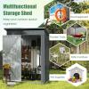 imageGoplus 5 x 3 FT Outdoor Storage Shed Galvanized Metal Tool House wSloped Roof 2 Vents Lockable Door Waterproof ampamp Windproof Utility Tool Organizer for Garden Backyard Lawn Patio Gray
