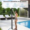 imageGoplus 53 Gallon Solar Heated Outdoor Shower 72 FT Freestanding Garden Shower with 360 Swivel Shower Head ampamp Temperature Adjustment for Poolside Backyard Beach StraightStraight