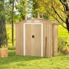 imageGoplus 6 x 4 Woodgrain Outdoor Storage Shed Galvanized Metal Tool House Organizer w 4 Vents Lockable Doors Waterproof Garden Sheds ampamp Outdoor Storage for Backyard Lawn Patio NaturalNatural