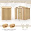 imageGoplus 6 x 4 Woodgrain Outdoor Storage Shed Galvanized Metal Tool House Organizer w 4 Vents Lockable Doors Waterproof Garden Sheds ampamp Outdoor Storage for Backyard Lawn Patio NaturalNatural