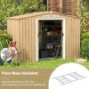 imageGoplus 6 x 4 Woodgrain Outdoor Storage Shed Galvanized Metal Tool House Organizer w 4 Vents Lockable Doors Waterproof Garden Sheds ampamp Outdoor Storage for Backyard Lawn Patio NaturalNatural
