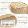 imageGoplus 6 x 4 Woodgrain Outdoor Storage Shed Galvanized Metal Tool House Organizer w 4 Vents Lockable Doors Waterproof Garden Sheds ampamp Outdoor Storage for Backyard Lawn Patio NaturalNatural