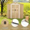 imageGoplus 6 x 4 Woodgrain Outdoor Storage Shed Galvanized Metal Tool House Organizer w 4 Vents Lockable Doors Waterproof Garden Sheds ampamp Outdoor Storage for Backyard Lawn Patio NaturalNatural